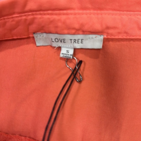 Love Tree Button Down Top Size Small Coral Relaxed Fit Short Cap Sleeves - Picture 6 of 15